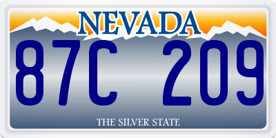 NV license plate 87C209