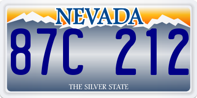 NV license plate 87C212