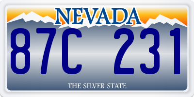 NV license plate 87C231