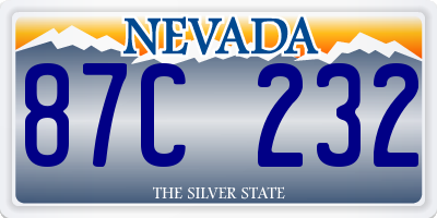 NV license plate 87C232