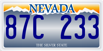 NV license plate 87C233