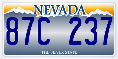 NV license plate 87C237