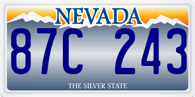 NV license plate 87C243