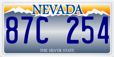 NV license plate 87C254