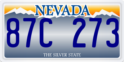 NV license plate 87C273