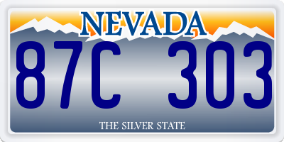 NV license plate 87C303