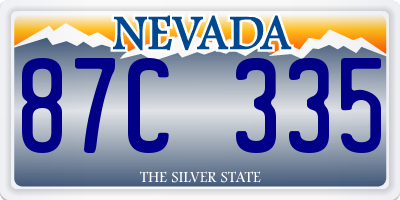 NV license plate 87C335