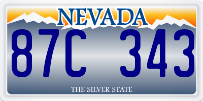 NV license plate 87C343