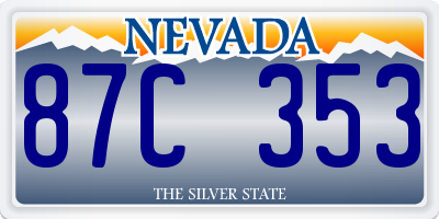 NV license plate 87C353