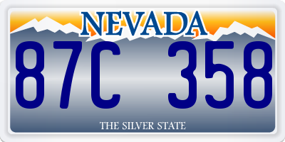 NV license plate 87C358