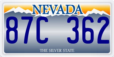 NV license plate 87C362