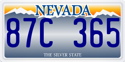 NV license plate 87C365