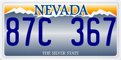 NV license plate 87C367