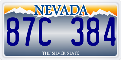 NV license plate 87C384