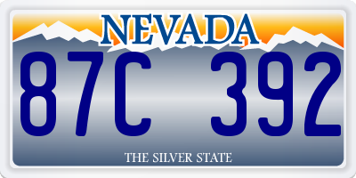 NV license plate 87C392