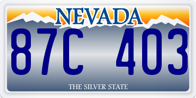 NV license plate 87C403