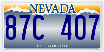 NV license plate 87C407