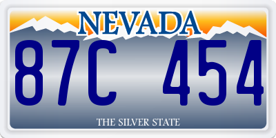 NV license plate 87C454