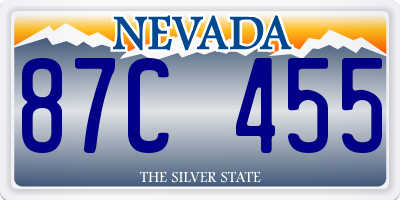 NV license plate 87C455