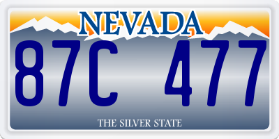 NV license plate 87C477