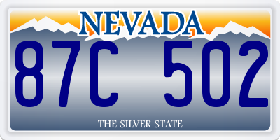 NV license plate 87C502