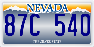 NV license plate 87C540