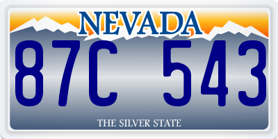 NV license plate 87C543