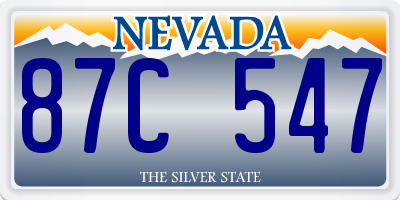 NV license plate 87C547