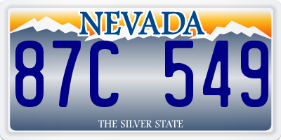 NV license plate 87C549