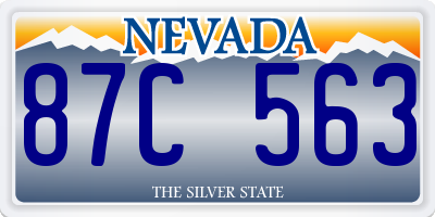 NV license plate 87C563