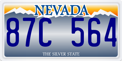 NV license plate 87C564