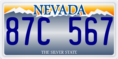 NV license plate 87C567