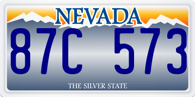 NV license plate 87C573