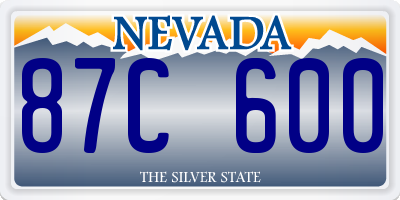 NV license plate 87C600