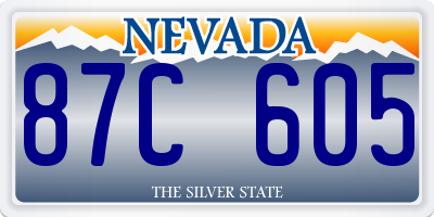 NV license plate 87C605