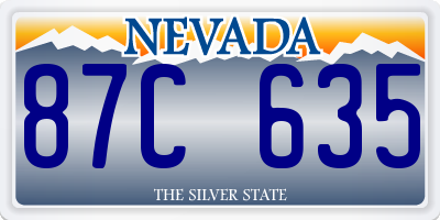NV license plate 87C635