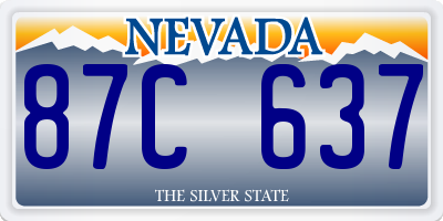 NV license plate 87C637