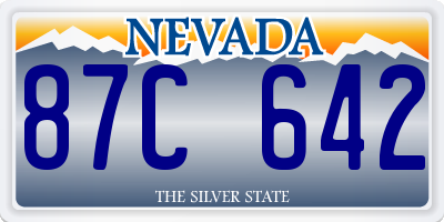 NV license plate 87C642