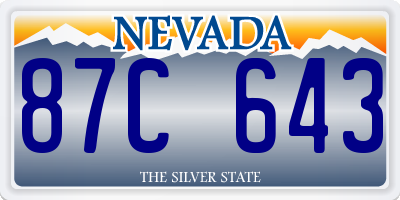 NV license plate 87C643