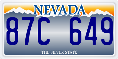 NV license plate 87C649