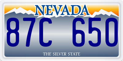 NV license plate 87C650