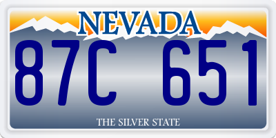 NV license plate 87C651
