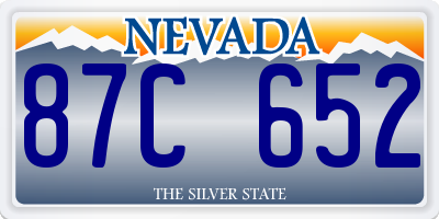 NV license plate 87C652