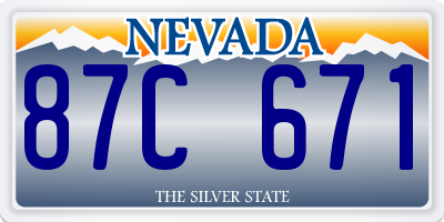 NV license plate 87C671