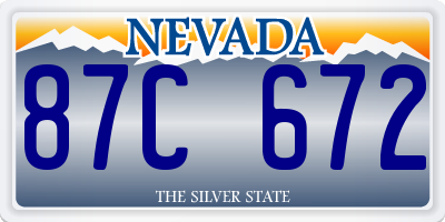 NV license plate 87C672