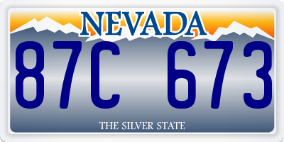 NV license plate 87C673