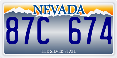 NV license plate 87C674