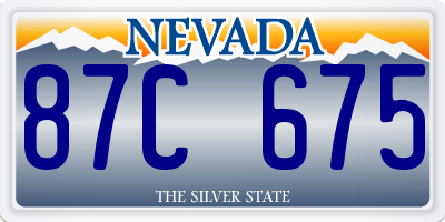 NV license plate 87C675