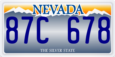 NV license plate 87C678