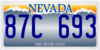 NV license plate 87C693